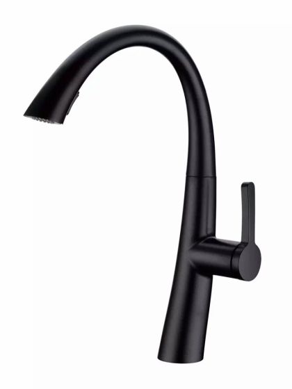 Grifo Fregador Monomando Con Cabezal Extraible Negro Mate
