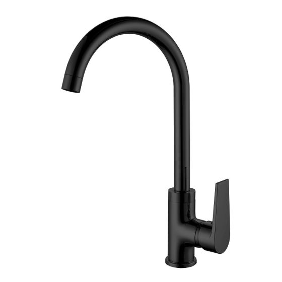 Grifo Fregador Monomando Negro Mate - Aqualia Tavira – ELMEC