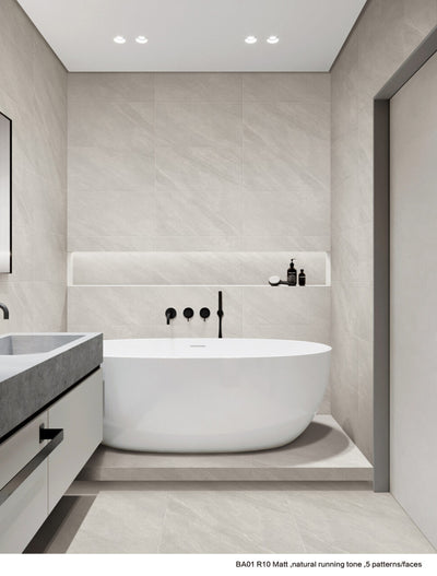 Porcelanato Esmaltado Mate 30X60Cm Gris Claro - Porcelamika Prisma