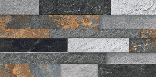 Porcelanato Esmaltado Mate 30x60cm Gris Mix - Titanium Stone Teak