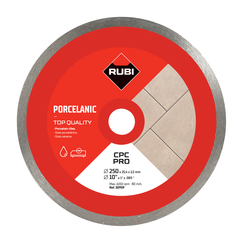 Disco Diamante Gres Porcelanico Continuo - Rubi CPC 250 Pro