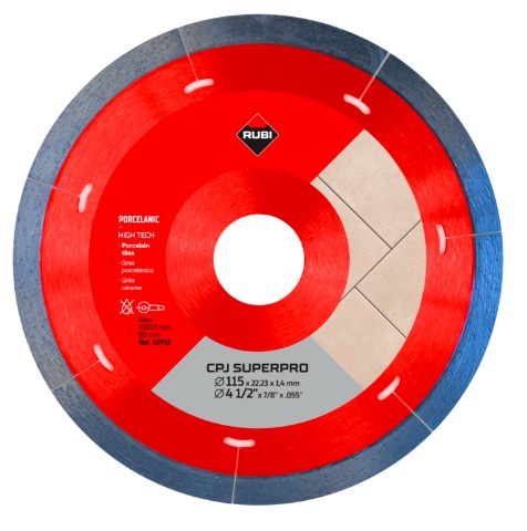 Disco Diamante Gres Porcelanico J-Slot - Rubi CPJ 115mm SuperPro