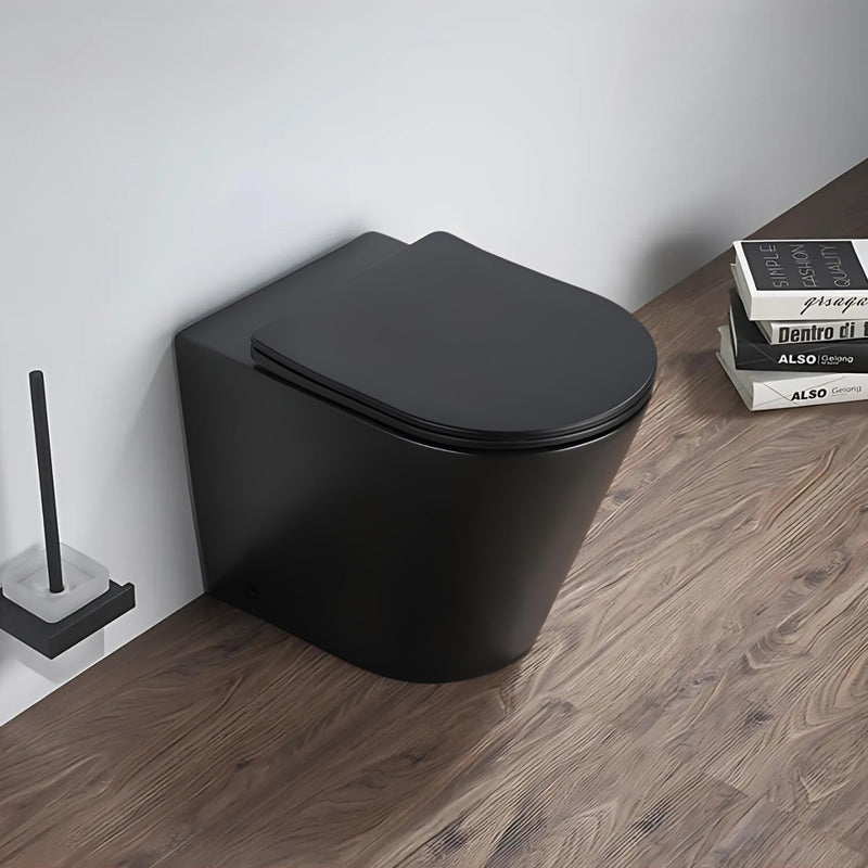 Inodoro para Tanque Empotrado con Descarga a Pared Negro Mate - Aqualia Lacar