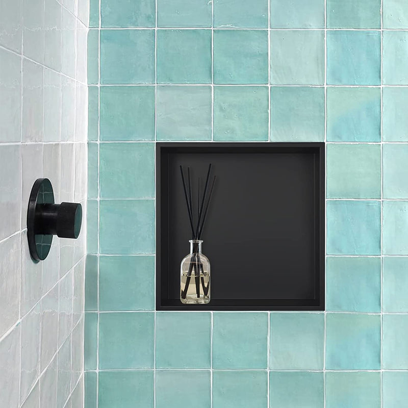 Nicho de Ducha 30x30x12cm Acero Inoxidable Negro Mate - Aqualia