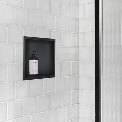 Nicho de Ducha 30x30x12cm Acero Inoxidable Negro Mate - Aqualia