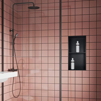 Nicho de Ducha 60x30x12cm Acero Inoxidable Negro Mate - Aqualia
