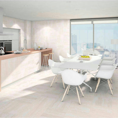 Revestimiento De Ceramica Mate 30.5X45Cm Marfil  - Alfagres Travertino