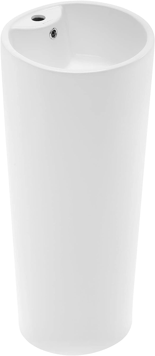 Lavamanos De Pilon 40x40x83.5cm Blanco - Aqualia Alyssum