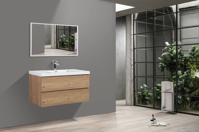 Mueble De Bano Aereo 100X48X50cm Oak - Aqualia Enrico