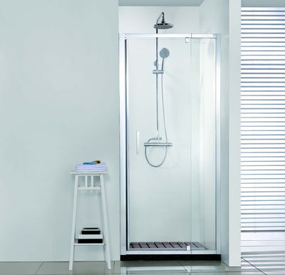 Puerta de Baño Abatible 120x195cm Ajustable Cromado - Aqualia Roseland