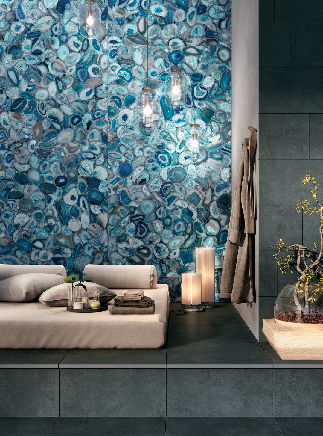 Porcelanato Rectificado Pulido 120X278Cm Agatha Blue - Mirage
