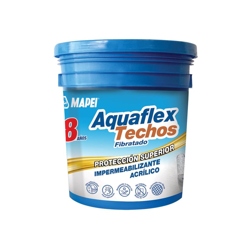 Impermeabilizante Acrilico Blanco 19 LTs - Mapei Aquaflex Techos 6A Fibratado