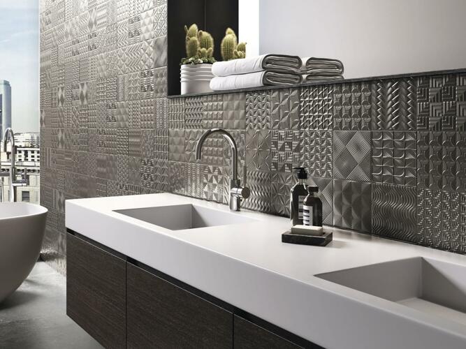 Revestimiento De Ceramica Mate 15X15cm Metalic- Baldocer Gamma