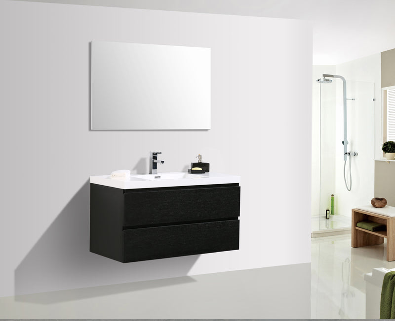 Mueble De Baño Aereo 100X48X50cm  Negro - Aqualia Enrico