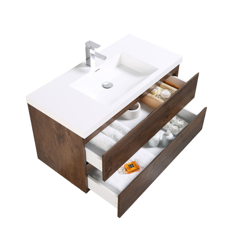 Mueble De Baño Aereo 100X48X50cm Roble  - Aqualia Enrico