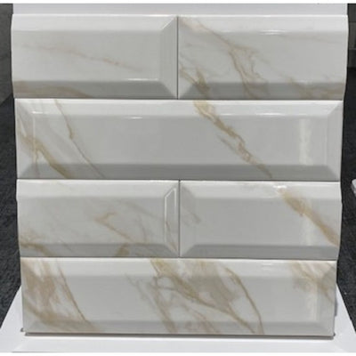 Revestimiento De Cerámica Brillante 7.5x30cm Gold - Baldocer Bevel Adaggio