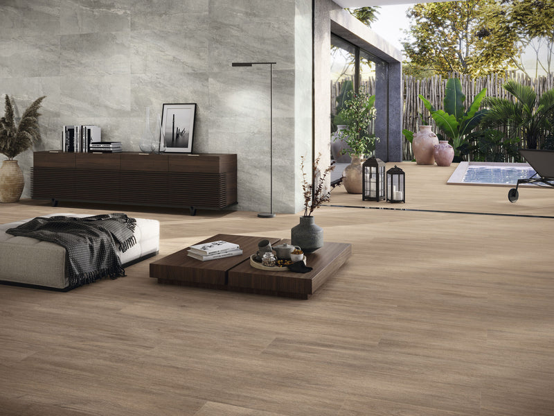 Porcelanato Esmaltado Rectificado Mate 26X160cm Walnut - Baldocer Vermont