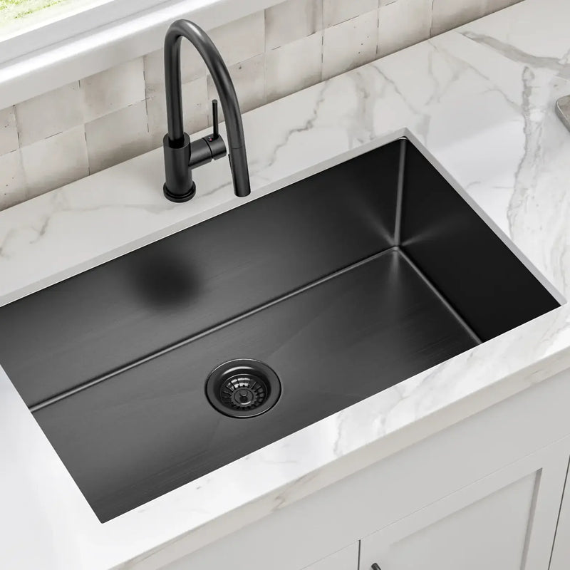 Fregador Bajo Mesa 30X18X9" Negro Metalizado - Aqualia