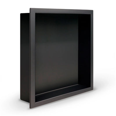 Nicho de Ducha 30x30x12cm Acero Inoxidable Negro Mate - Aqualia
