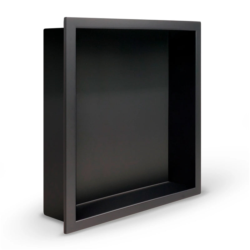 Nicho de Ducha 30x30x12cm Acero Inoxidable Negro Mate - Aqualia
