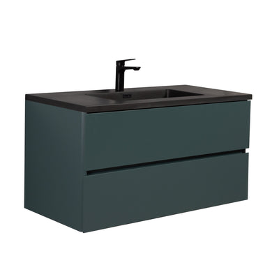 Mueble De Baño Aereo 100X48X50cm Verde Oscuro - Aqualia Coello