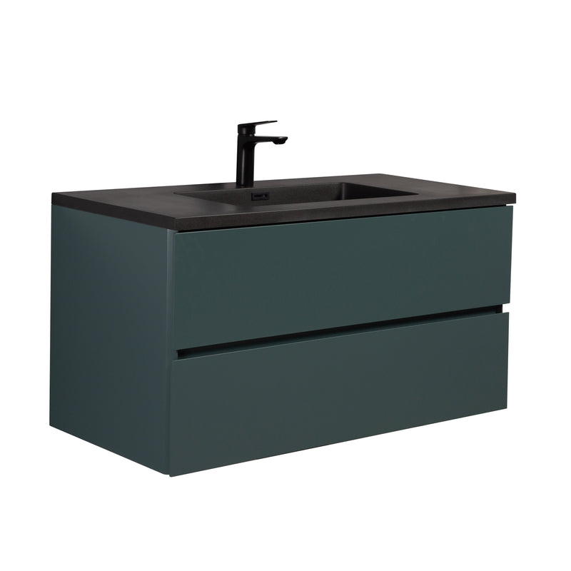 Mueble De Baño Aereo 100X48X50cm Verde Oscuro - Aqualia Coello