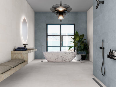 Revestimiento De Ceramica Mate 31x91cm Azul - Saloni Sable