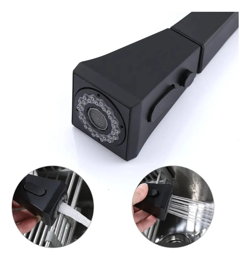 Cabezal Rociador para Grifo de Cocina Matera Negro Mate