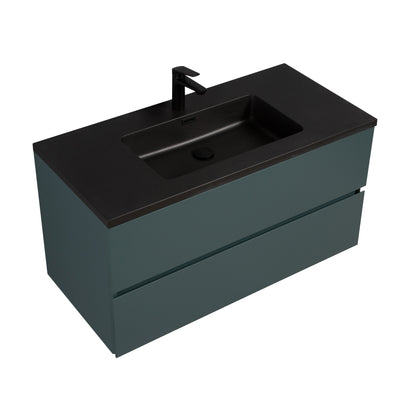 Mueble De Baño Aereo 100X48X50cm Verde Oscuro - Aqualia Coello
