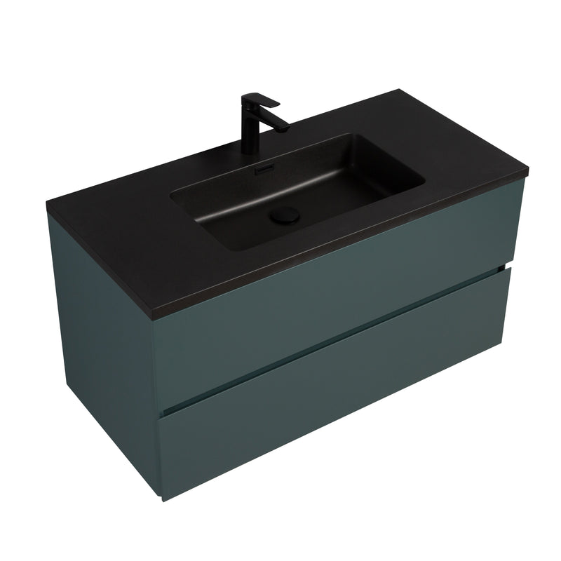 Mueble De Baño Aereo 100X48X50cm Verde Oscuro - Aqualia Coello