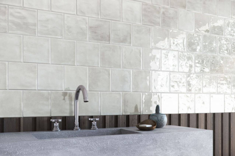 Revestimiento De Ceramica Brilllante 15x15cm Off White - Eliane Marrakesh