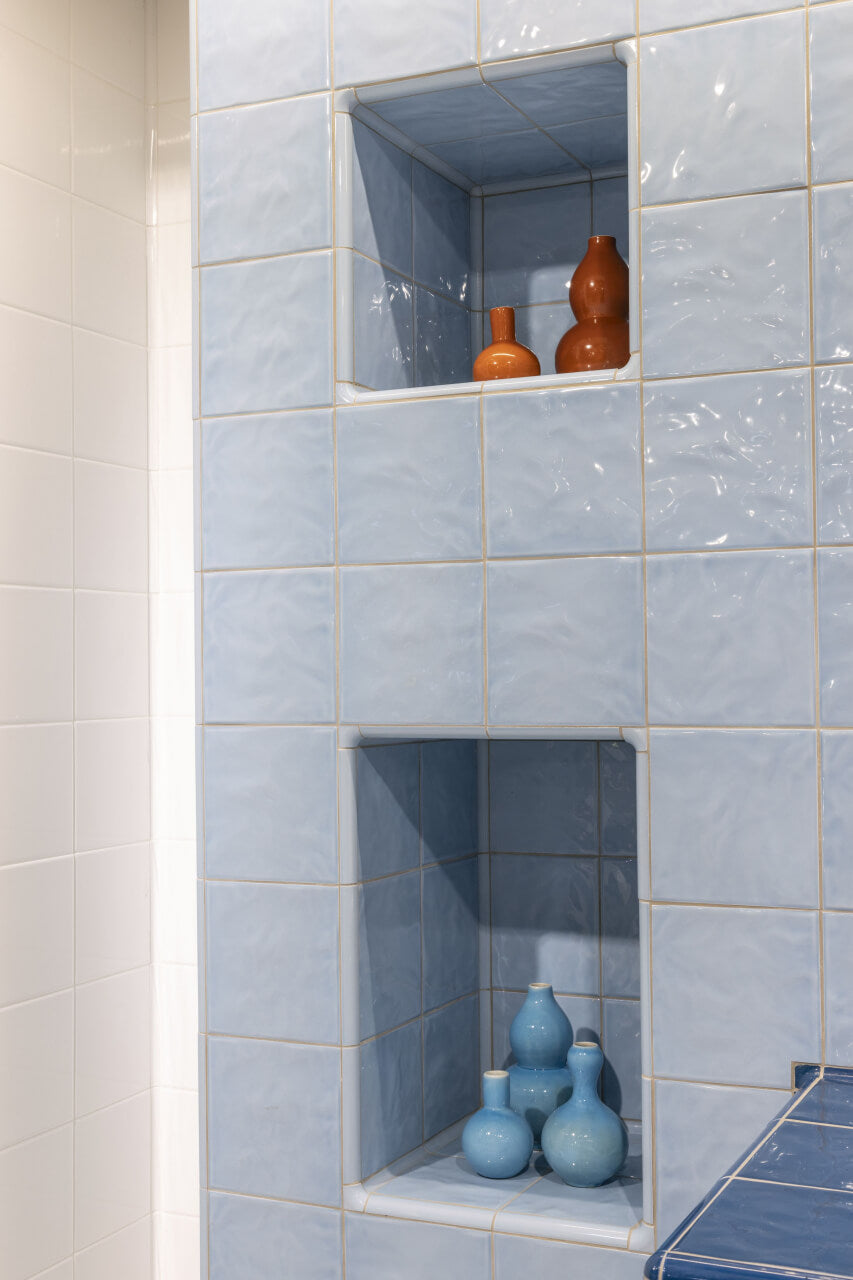 Azulejos Cocina Azul Claro Azulejos De Cristal Para Metro - Azul Claro,  7.6x15.2cm, 40 Unidades Azulejos Cristal Metro 7.6x15.2cm Azul Claro, image size:853x1280