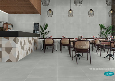 Porcelanato Esmaltado Rectificado Mate 59X59cm Marfil - Graiman Basic Thinr