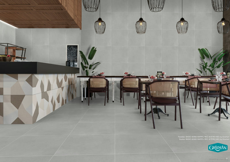 Porcelanato Esmaltado Rectificado Mate 59X59cm Marfil - Graiman Basic Thinr