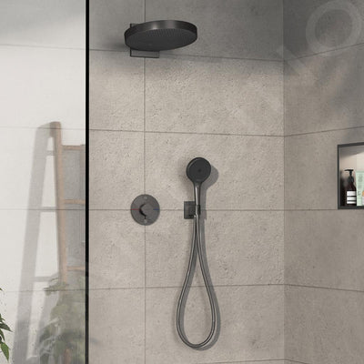 Termostato Empotrado 2F Cromo Negro Cepillado - Hansgrohe ShowerSelect Comfort S