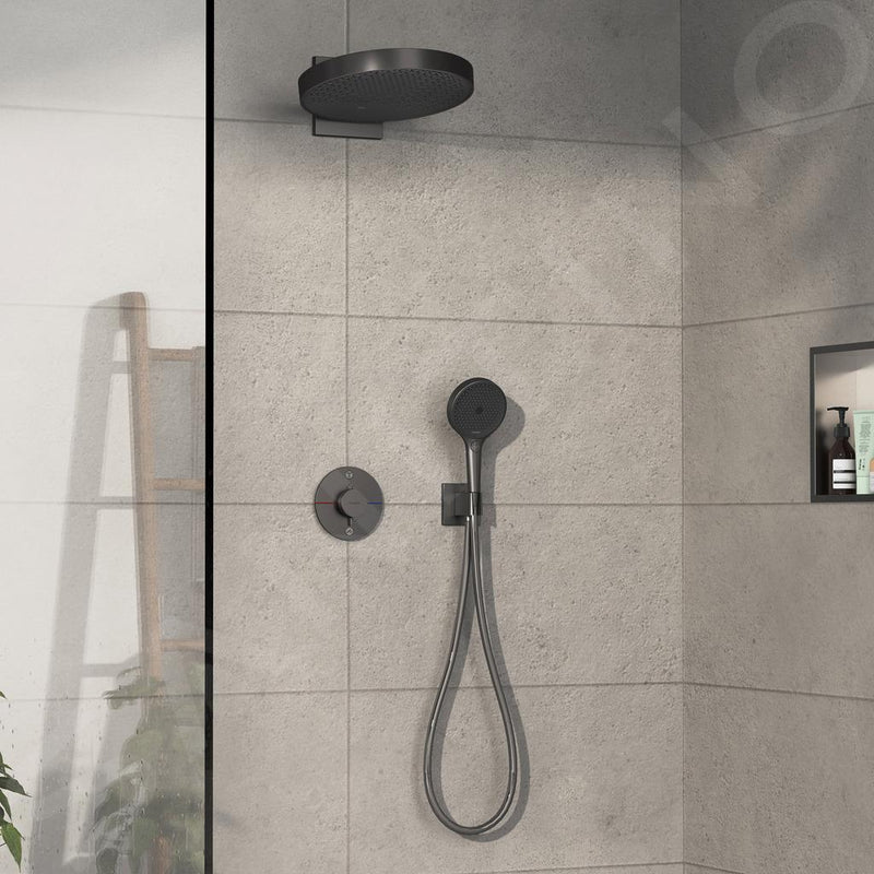 Termostato Empotrado 2F Cromo Negro Cepillado - Hansgrohe ShowerSelect Comfort S