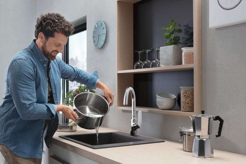 Fregador De Empotrar 21x19x7.5" Stonegrey - Hansgrohe Silicatec 450