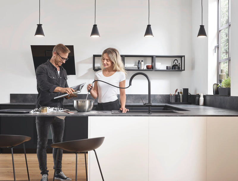 Fregador De Empotrar 29.5x19x7.5" Graphiteblack - Hansgrohe Silicatec 660