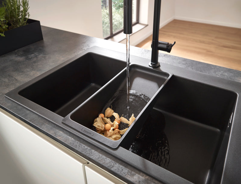 Fregador De Empotrar 29.5x19x7.5" Graphiteblack - Hansgrohe Silicatec 660