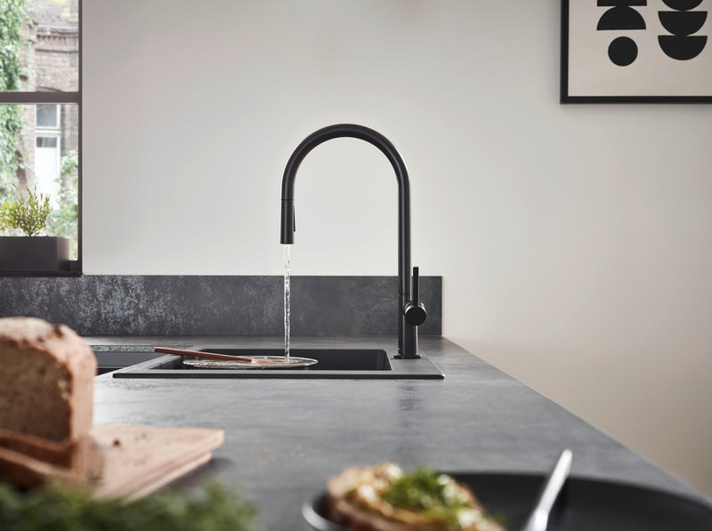 Fregador De Empotrar 29.5x19x7.5" Graphiteblack - Hansgrohe Silicatec 660