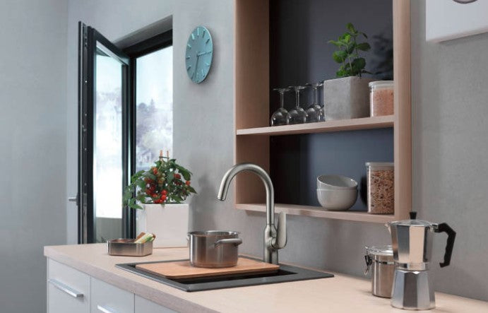 Fregador Sencillo Bajo Mesa 540x490mm Stone Grey - Hansgrohe Silicatec 450