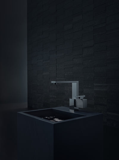 Grifo de Lavamanos Monomando190 Corte Diamante Cromo Negro Pulido - Axor Edge