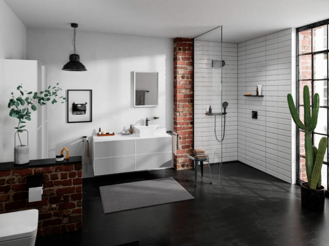 Grifo De Lavamanos Monomando 110 Coolstart Con Vaciador Negro Mate- Hansgrohe Tecturis E