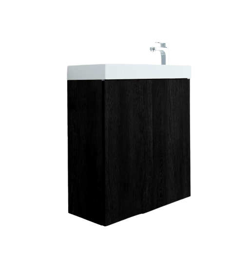 Mueble De Baño Aereo 50X29X82cm Negro - Aqualia Bellini