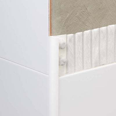 Perfil Redondeado De PVC Para Proteger Esquinas De Revestimiento 10mmx2.5ml Blanco - Emac Novocanto Pvc