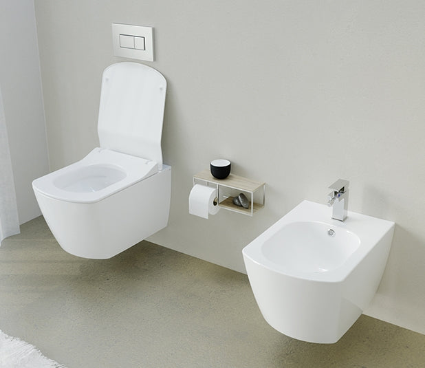 Inodoro Suspendido Rectangular 6 L con Asiento - Oli River