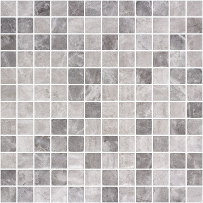 Mosaico De Vidrio Mate 31X31cm Gray Silver - Onix Vanguard Pool