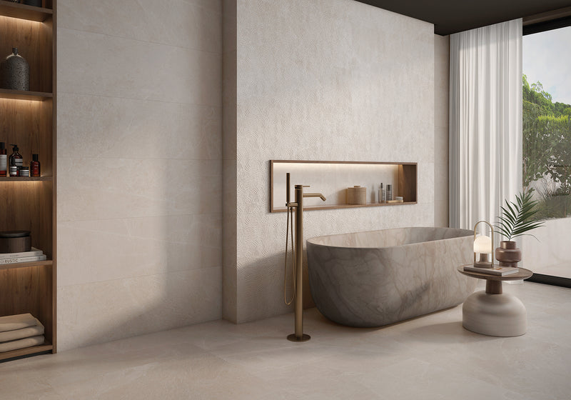 Revestimiento De Ceramica Mate Rectificado 40X120cm Beige - Keraben Masaya