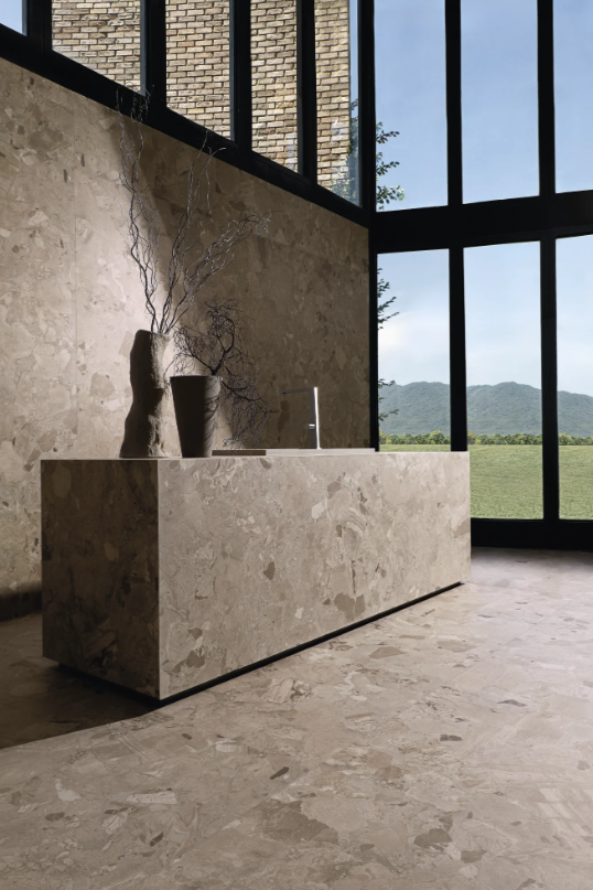 Porcelanato Esmaltado Mate Rectificado 120x270cm Mocaccino Da Torino  St- Portobello Breccia