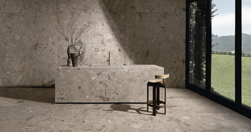 Porcelanato Esmaltado Mate Rectificado 120x270cm Mocaccino Da Torino  St- Portobello Breccia